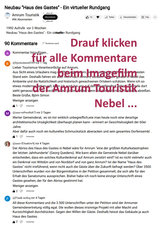Nur negative Kommentare beim Imagefilm der Amrum Touristik Nebel Nur negative Kommentare beim Imagefilm der Amrum Touristik Nebel