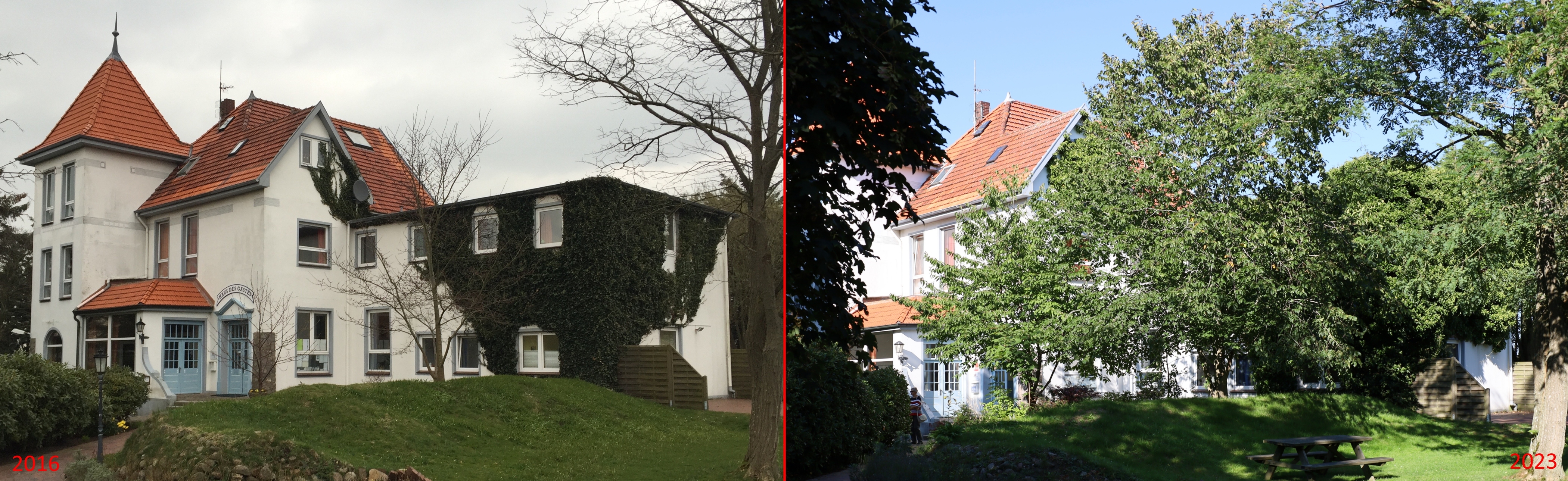 Vergleich einer Aufnahme von     2016 mit 2023
